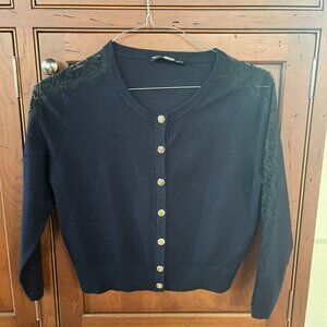 Karl Lagerfeld Women's navy cardigan Size L